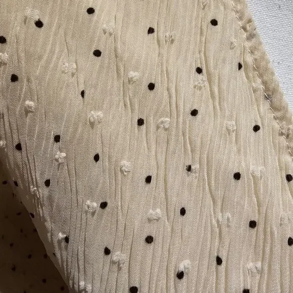 Just Me S Tiered  Dress Cream Holiday Party Cottagecore Vintage Wedding Guest - Picture 10 of 10